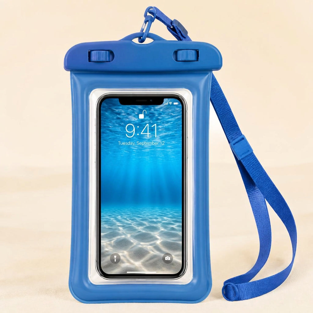 HydroPeak waterproof phone case in ocean blue